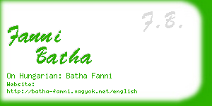 fanni batha business card